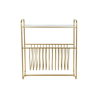 Magazine rack DKD Home Decor Mirror Golden Metal (76 x 35 x 83 cm)