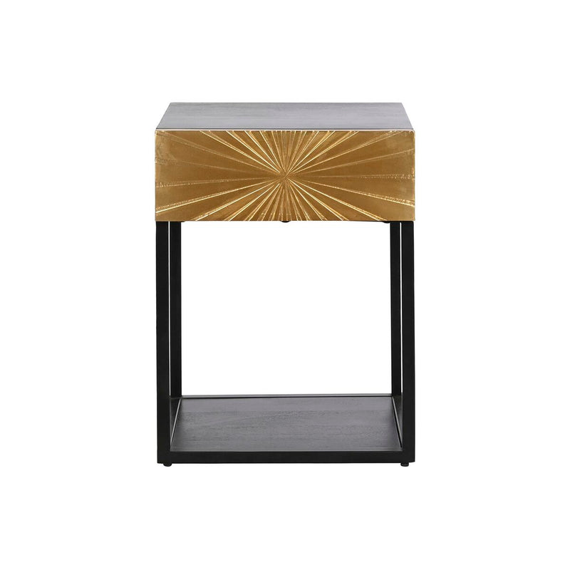 Mesa de Cabeceira DKD Home Decor Dourado 35 x 40 x 55 cm Preto Metal Madeira