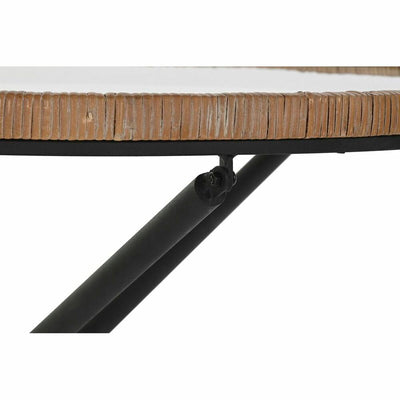 Table d'appoint DKD Home Decor 80 x 80 x 48 cm Verre Naturel Argenté Noir Métal
