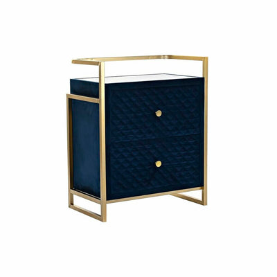 Nightstand DKD Home Decor 60 x 35 x 74 cm Crystal Blue Golden
