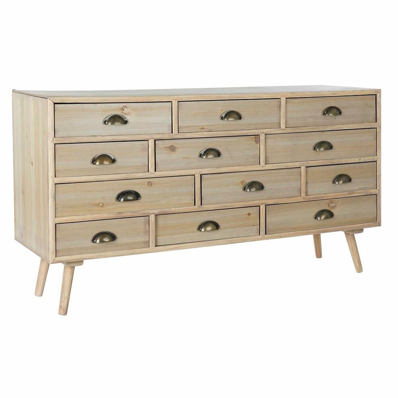 Chest of drawers DKD Home Decor Natural Wood MDF Navy Blue Light grey (120 x 36 x 68 cm)