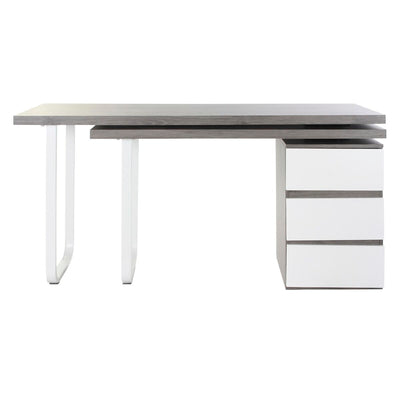 Desk DKD Home Decor Natural Grey Metal MDF (150 x 120 x 75 cm)