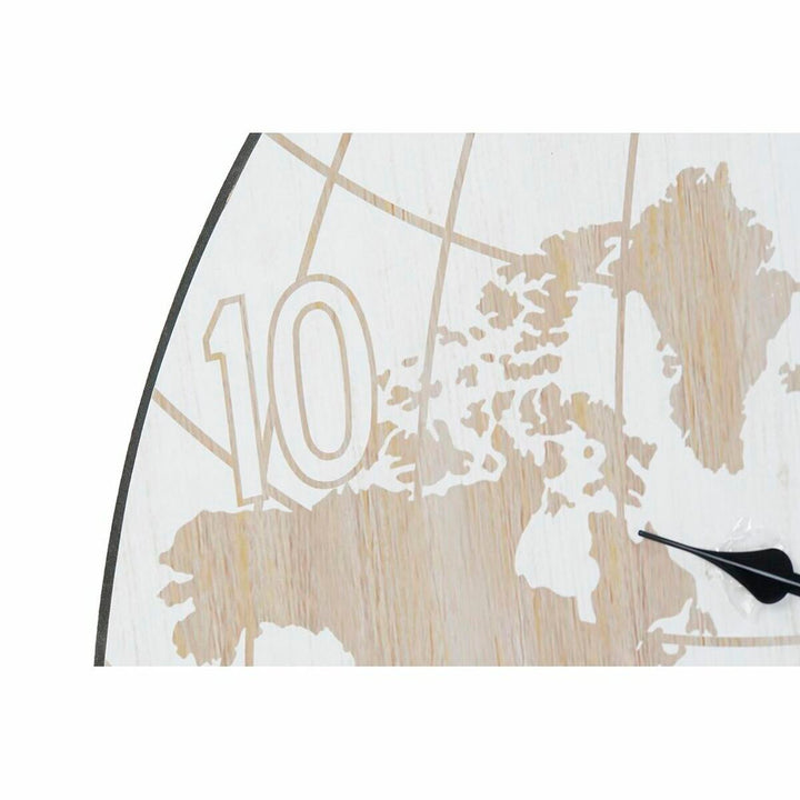 Wall Clock DKD Home Decor Black Beige Metal MDF World Map (58 x 8 x 58 cm)