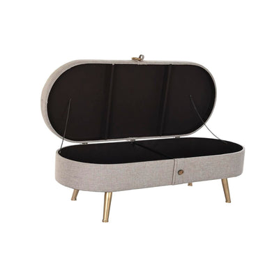 Storage chest with seat DKD Home Decor Grey Metal 114 x 44 x 43 cm