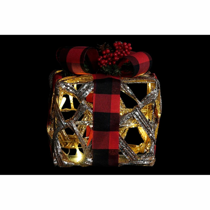Lighting decoration DKD Home Decor Black Red Silver Glitter LED 25 x 25 x 30 cm (3 Pieces)