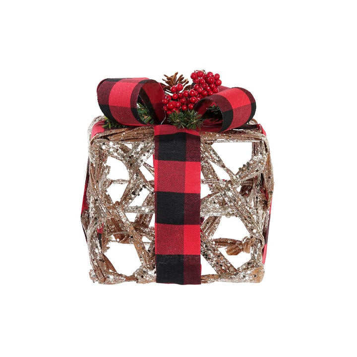 Lighting decoration DKD Home Decor Black Red Silver Glitter LED 25 x 25 x 30 cm (3 Pieces)