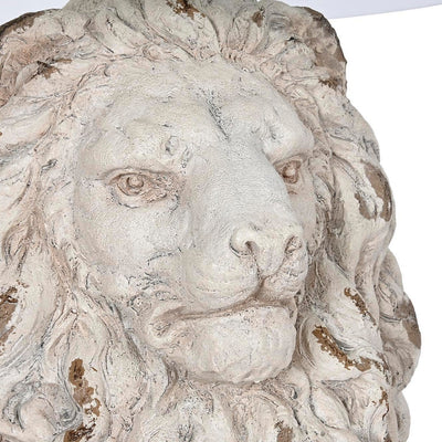 Table d'appoint DKD Home Decor Lion 52 x 44 x 72 cm Verre Gris Métal Blanc Magnésium