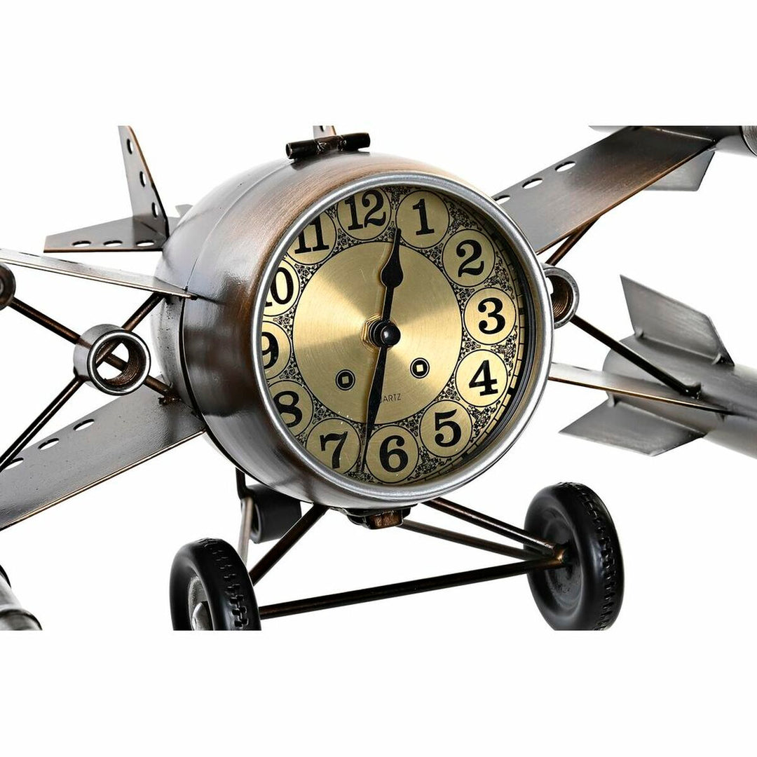 Table clock DKD Home Decor Golden Silver Spaceship Loft (2 Units)