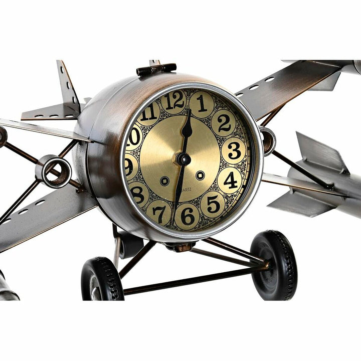 Table clock DKD Home Decor Golden Silver Spaceship Loft (2 Units)