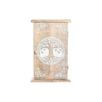 Armoire à clés DKD Home Decor Blanc Marron Bois de manguier 18 x 7,5 x 28 cm