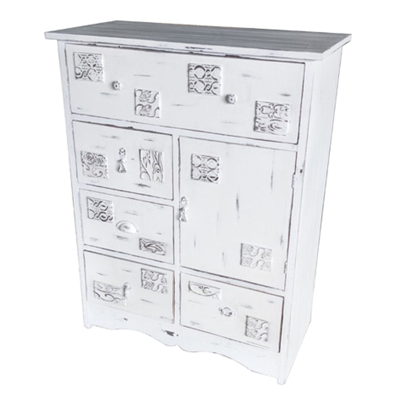 Chest of drawers DKD Home Decor 78 x 38 x 102 cm Wood White Worn