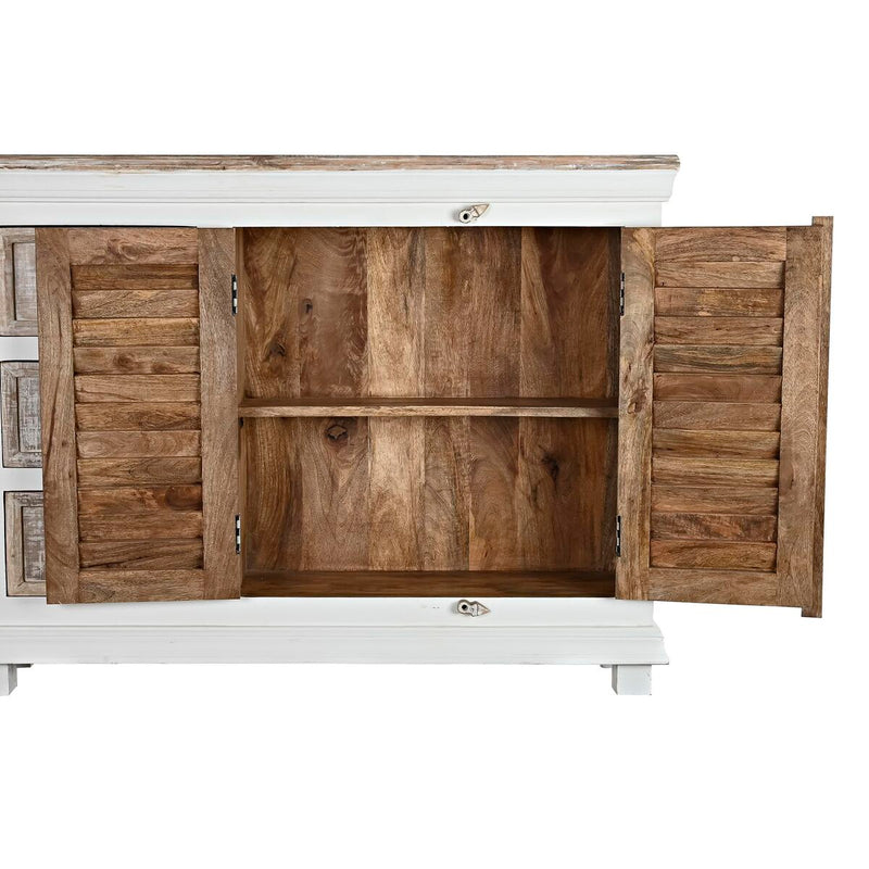 Sideboard DKD Home Decor White Natural Wood Mango wood 122 x 25 x 91 cm