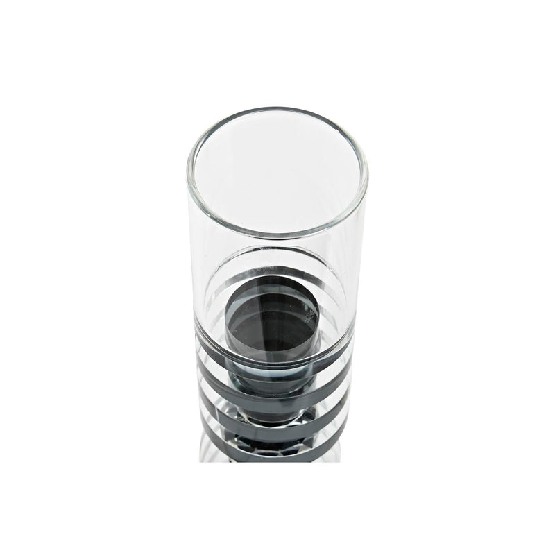 Candleholder DKD Home Decor 6 x 6 x 28 cm Crystal Black Transparent