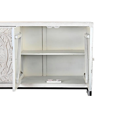 Sideboard DKD Home Decor   White Metal Mango wood 150 x 38 x 80 cm