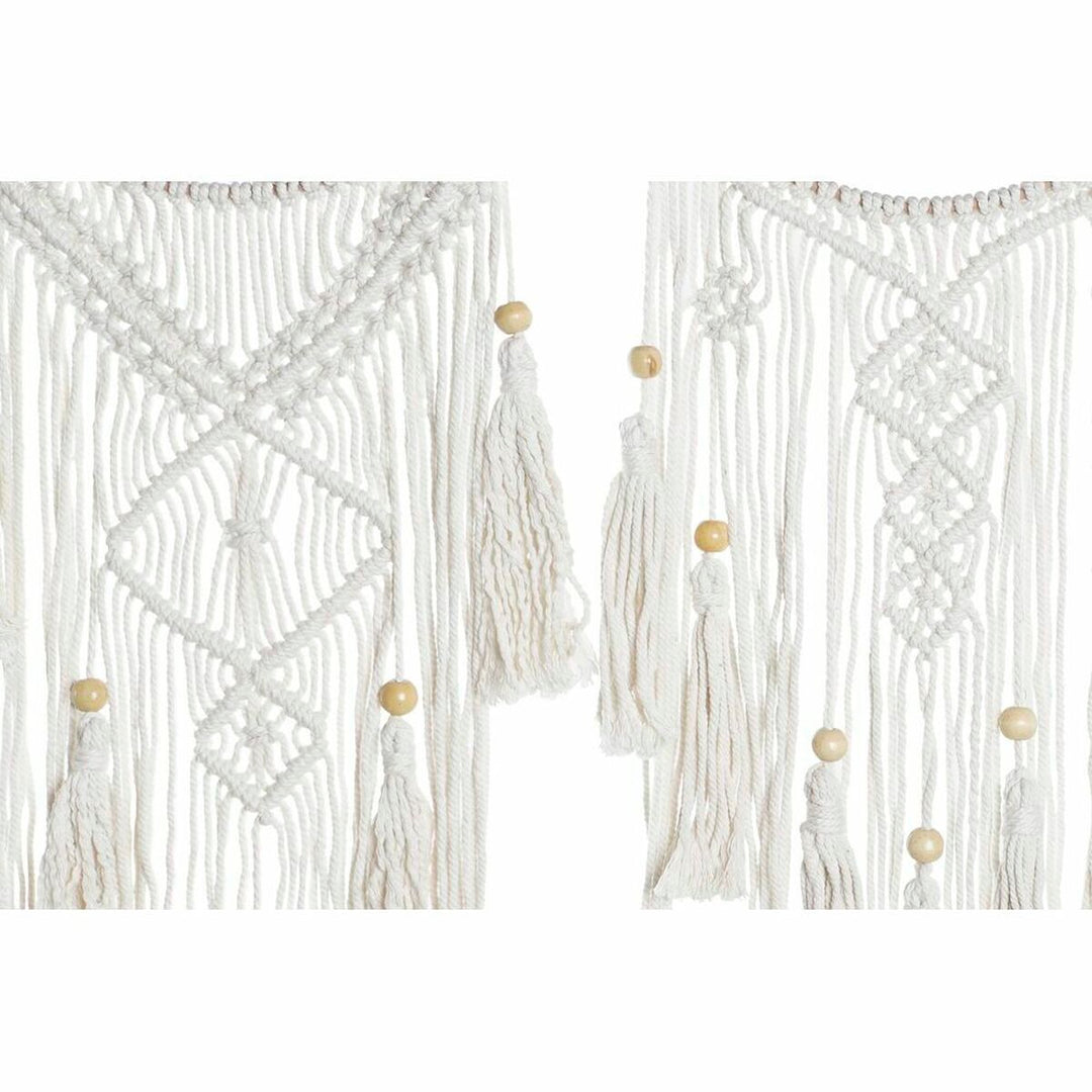 Hanging decoration DKD Home Decor 25 x 1 x 93 cm Brown White (2 Units)
