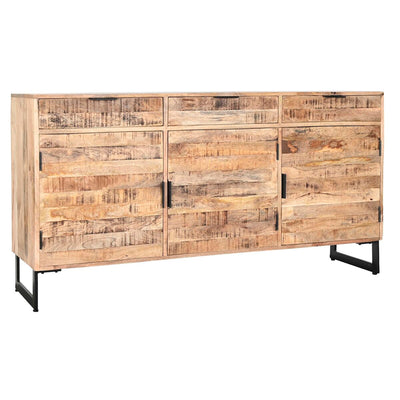 Sideboard DKD Home Decor Natural Black Metal Mango wood 150 x 40 x 80 cm