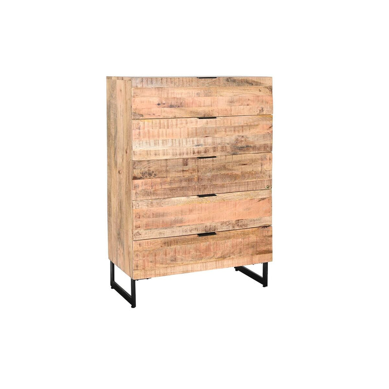 Chest of drawers DKD Home Decor Black Natural Metal Mango wood Alpino 80 x 40 x 115 cm