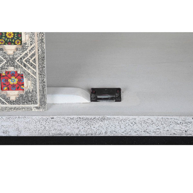 Cupboard DKD Home Decor Grey White Mango wood (90 x 38 x 150 cm)