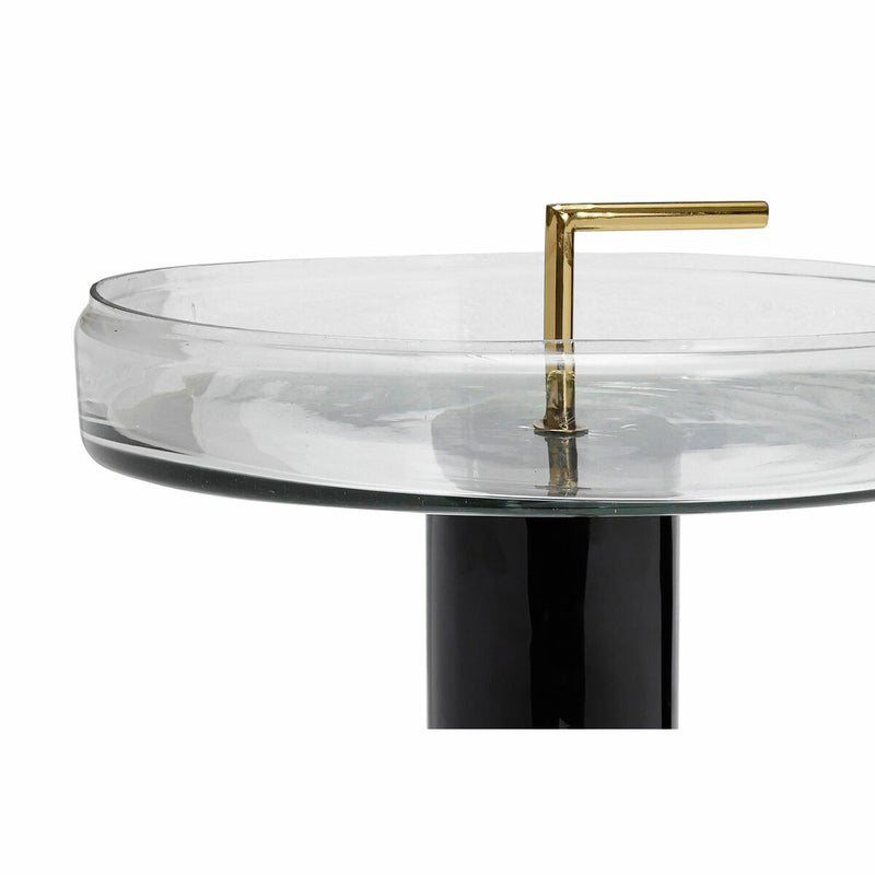 Side table DKD Home Decor Crystal Black Transparent Iron 41 x 41 x 57 cm