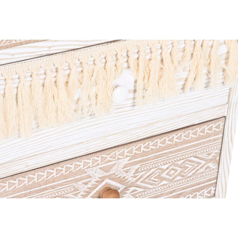 Caisson à Tiroirs DKD Home Decor Sapin Naturel Coton Blanc (48 x 35 x 89 cm)
