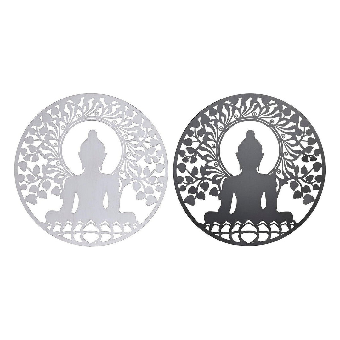 Wall Decoration DKD Home Decor Metal Buddha (2 Units) (60 x 1 x 60 cm)