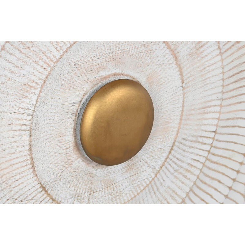 Mesa de Cabeceira DKD Home Decor Branco Preto Dourado Metal Madeira de mangueira 50 x 40 x 50 cm
