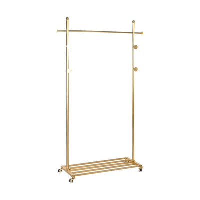 Coat Stand with Wheels DKD Home Decor Golden Metal (100 x 35 x 172 cm)