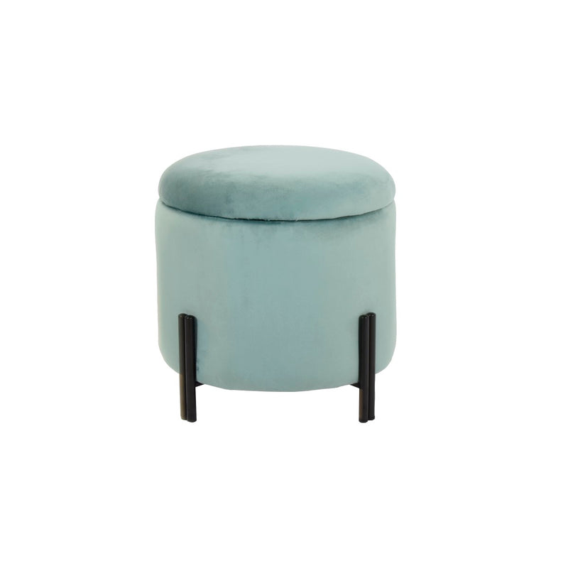 Repose-pied DKD Home Decor Métal Turquoise Polyester (42 x 42 x 42 cm)