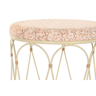 Table d'appoint DKD Home Decor Naturel Métal Crème Rotin (35 x 35 x 49 cm)