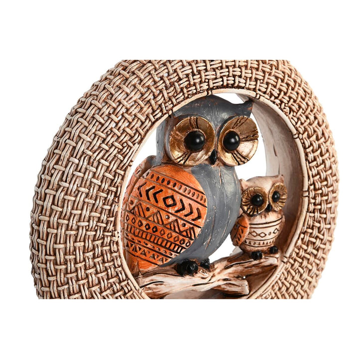 Decorative Figure DKD Home Decor 16,5 x 6 x 25,5 cm Beige Owl Blue Boho (2 Units)