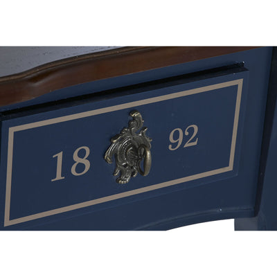 Consola DKD Home Decor 110 x 40 x 79 cm Cerâmica Castanho Azul Marinho Madeira de paulónia