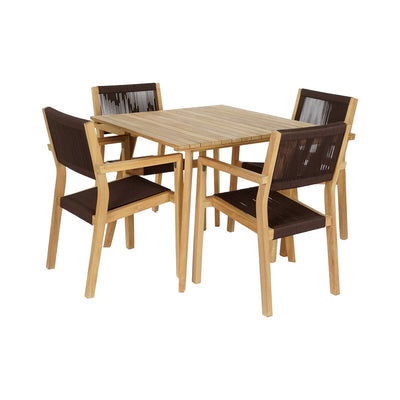 Ensemble Table + 4 Chaises DKD Home Decor 90 x 90 x 75 cm