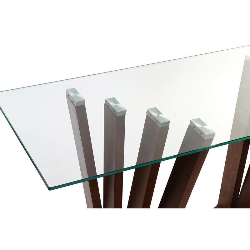 Console DKD Home Decor Castanho Transparente Cristal Nogueira 145 x 45 x 75 cm