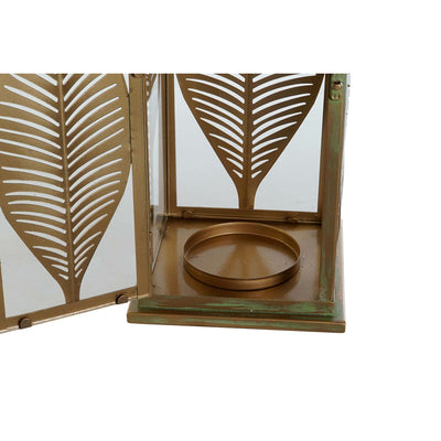Lantern DKD Home Decor Golden Metal 16,5 x 16,5 x 50 cm Leaf of a plant