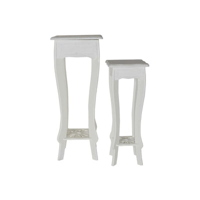 Conjunto de 2 mesas DKD Home Decor Branco 30 x 30 x 76,5 cm