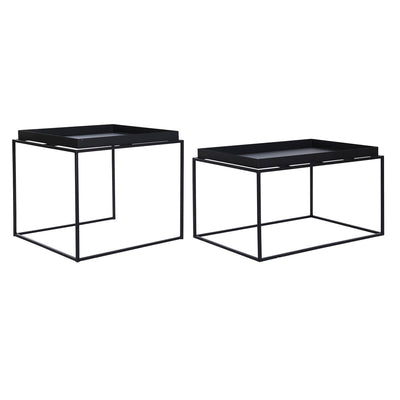 Set of 2 tables DKD Home Decor Black 80 x 50 x 45 cm