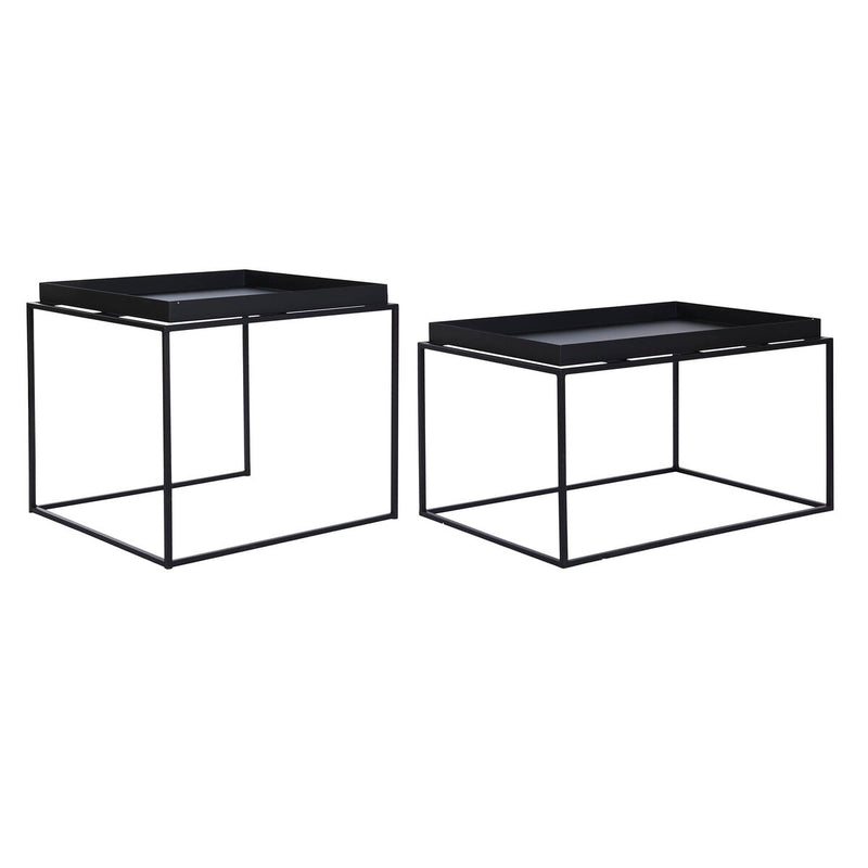 Set of 2 tables DKD Home Decor Black 80 x 50 x 45 cm
