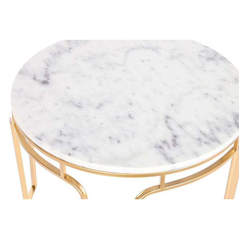 Side table DKD Home Decor 60 x 60 x 44,5 cm Golden Metal White Marble