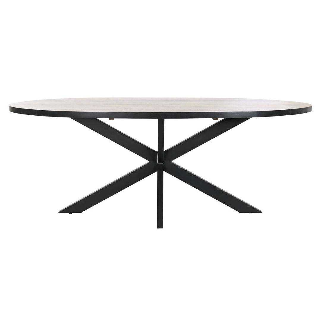 Dining Table DKD Home Decor Black Natural Metal Mango wood 200 x 100 x 76 cm