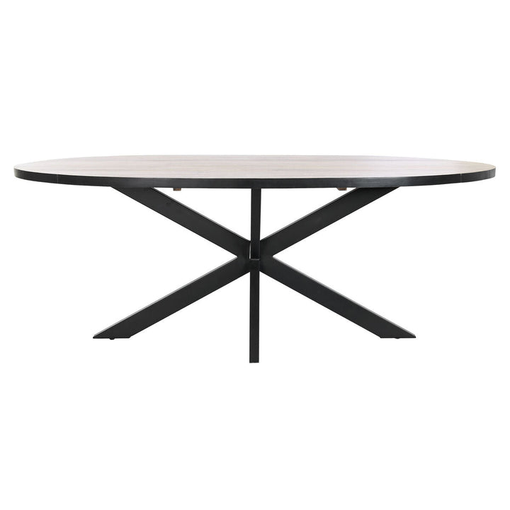 Dining Table DKD Home Decor Black Natural Metal Mango wood 200 x 100 x 76 cm