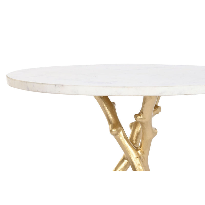 Side table DKD Home Decor Golden White Marble Iron 45 x 45 x 50 cm