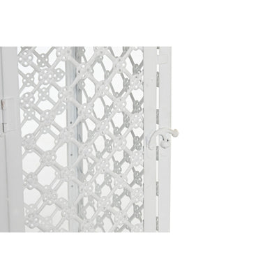 Postes de iluminação DKD Home Decor 24 x 24 x 74 cm Acabamento envelhecido Cristal Metal Branco Árabe