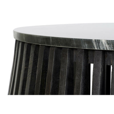 Table d'appoint DKD Home Decor Noir Marbre 90 x 90 x 45 cm Bois de manguier