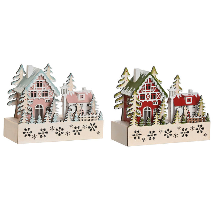 Christmas bauble DKD Home Decor Red Pink 21 x 9,5 x 19 cm (2 Units)