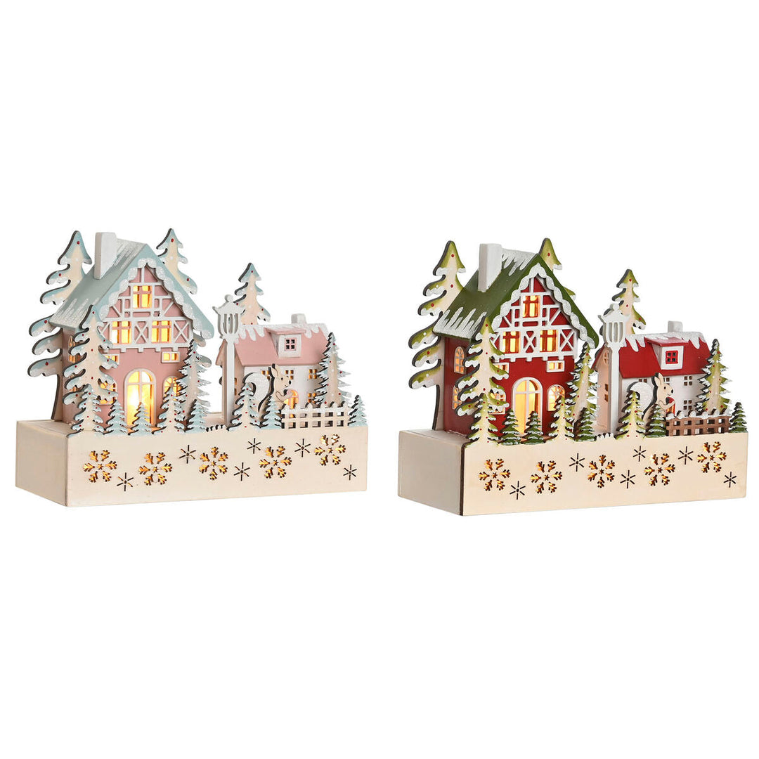 Christmas bauble DKD Home Decor Red Pink 21 x 9,5 x 19 cm (2 Units)