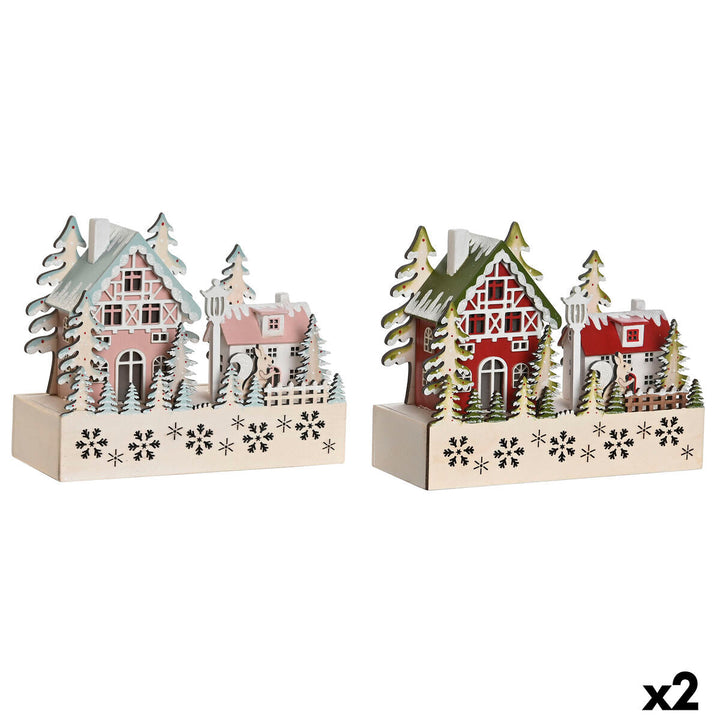Christmas bauble DKD Home Decor Red Pink 21 x 9,5 x 19 cm (2 Units)