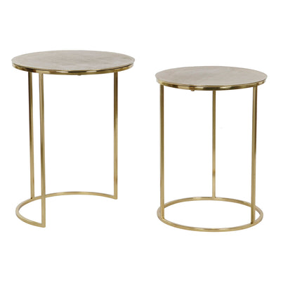 Conjunto de 2 mesas DKD Home Decor Dourado Metal Alumínio 46 x 46 x 58 cm