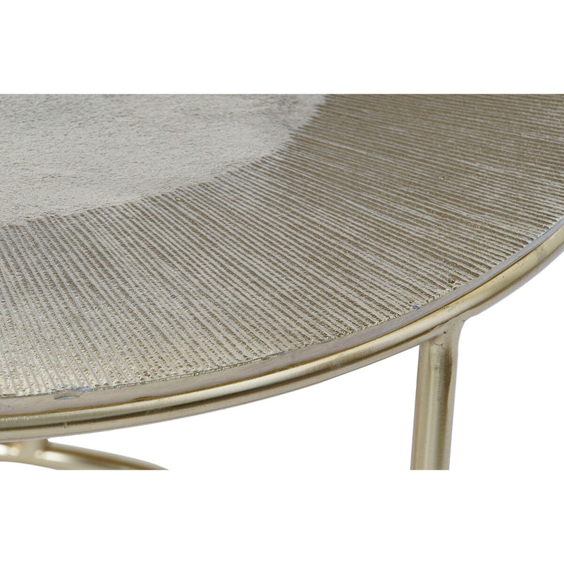 Conjunto de 2 mesas DKD Home Decor Dourado Metal Alumínio 76 x 76 x 44 cm