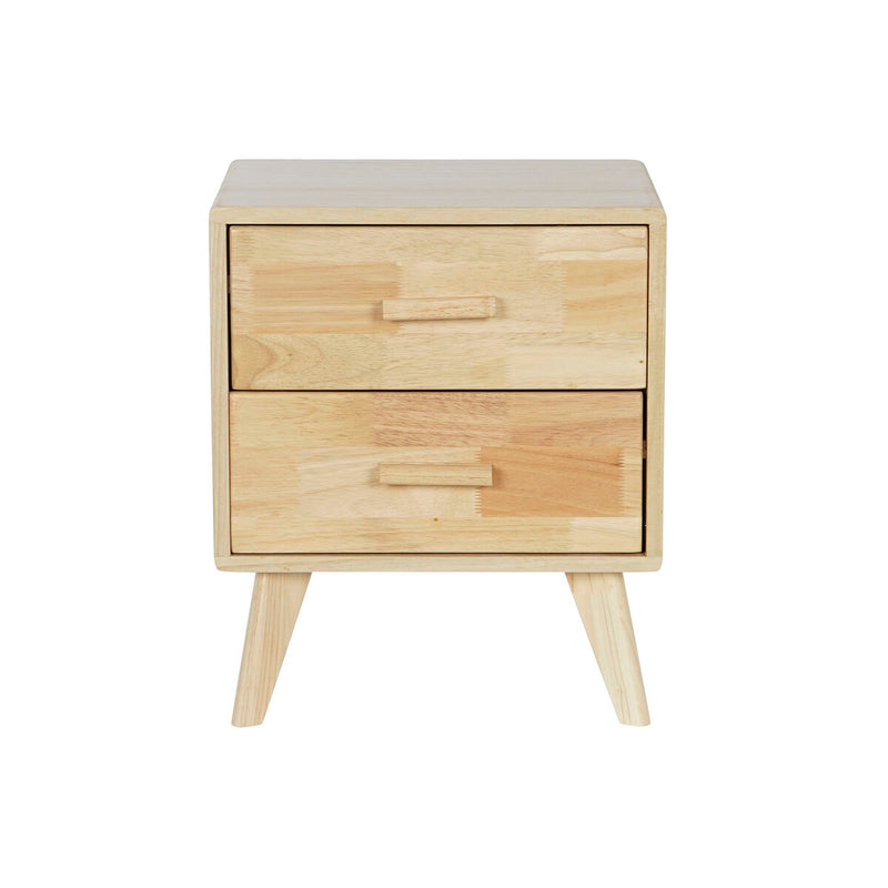 Nightstand DKD Home Decor Natural Natural rubber Paolownia wood MDF Wood 40 x 30 x 48 cm