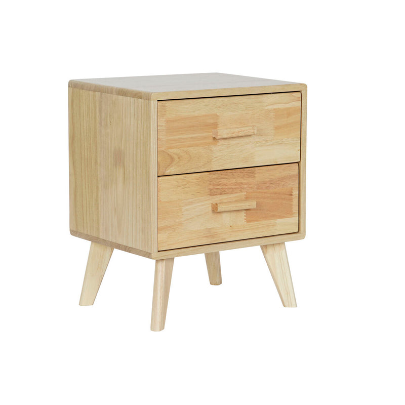 Nightstand DKD Home Decor Natural Natural rubber Paolownia wood MDF Wood 40 x 30 x 48 cm